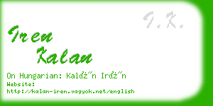 iren kalan business card